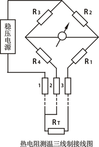 PT100鉑熱電阻溫度傳感器接線圖